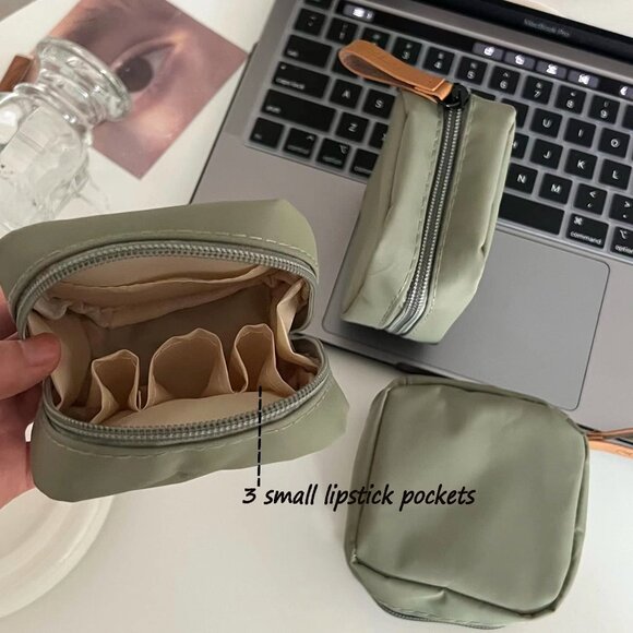 Mini Cosmetic Bag, Travel Makeup Pouch, Portable Waterproof Cosmetic Pouch for L - Picture 2 of 7